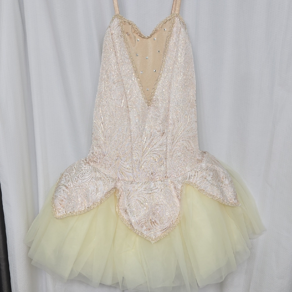 Kids Cream and Gold Dance Costume Dress